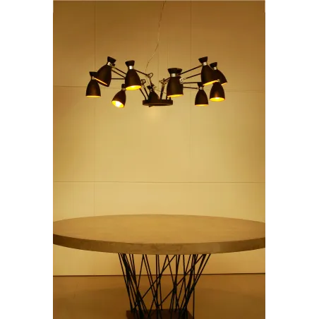 RETRO 12L Lampe suspension noire et cuivre