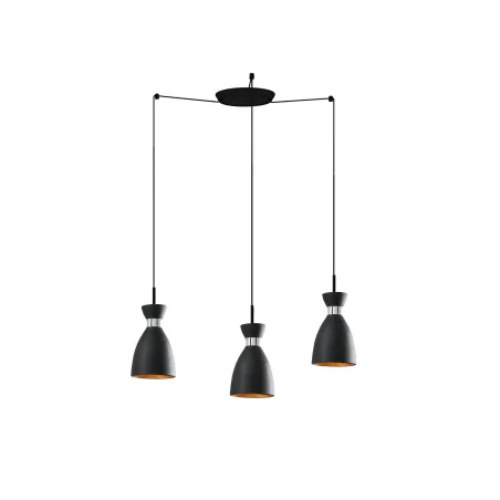 RETRO 3L Lampe suspension noire et cuivre