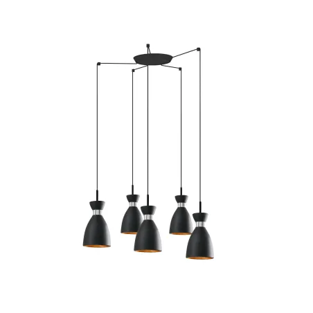 RETRO 5L Lampe suspension noire et cuivre