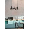 RETRO 7L Lampe suspension noire et cuivre