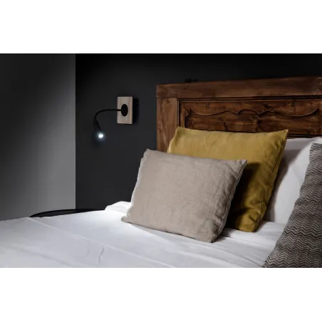MOOD SQ Lampe lecteur noire et bois