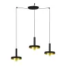WHIZZ 3L Lampe suspension noire/or