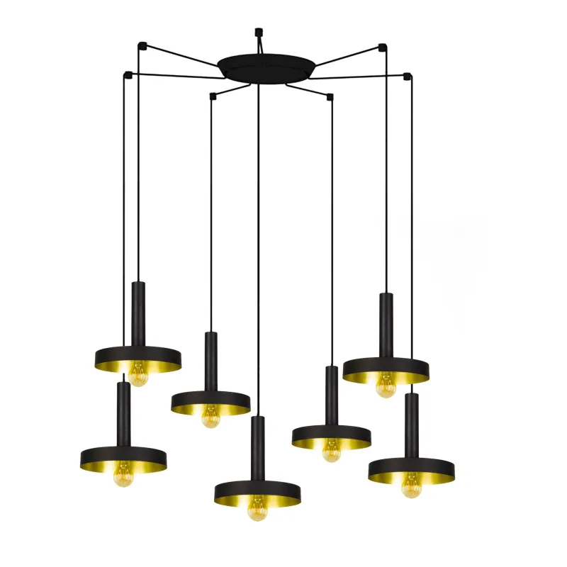 WHIZZ 7L Lampe suspension noire/or