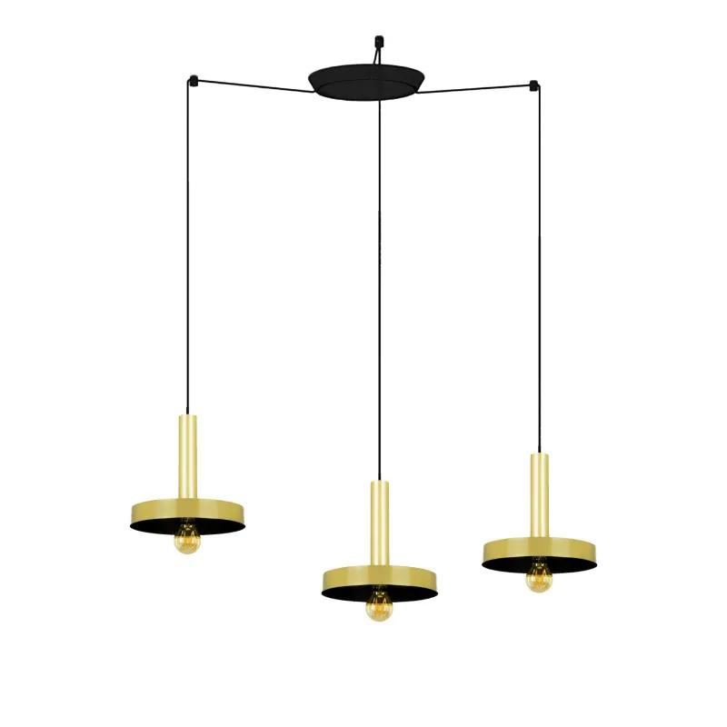 WHIZZ 3L Lampe suspension or/noire
