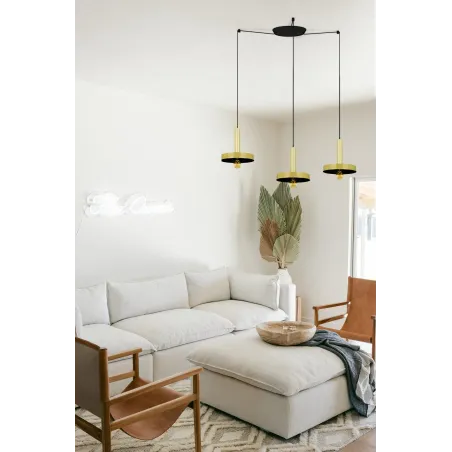 WHIZZ 3L Lampe suspension or/noire