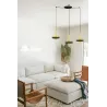 WHIZZ 3L Lampe suspension or/noire