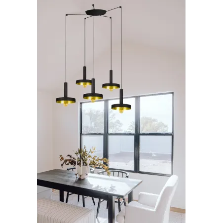 WHIZZ 5L Lampe suspension or/noire