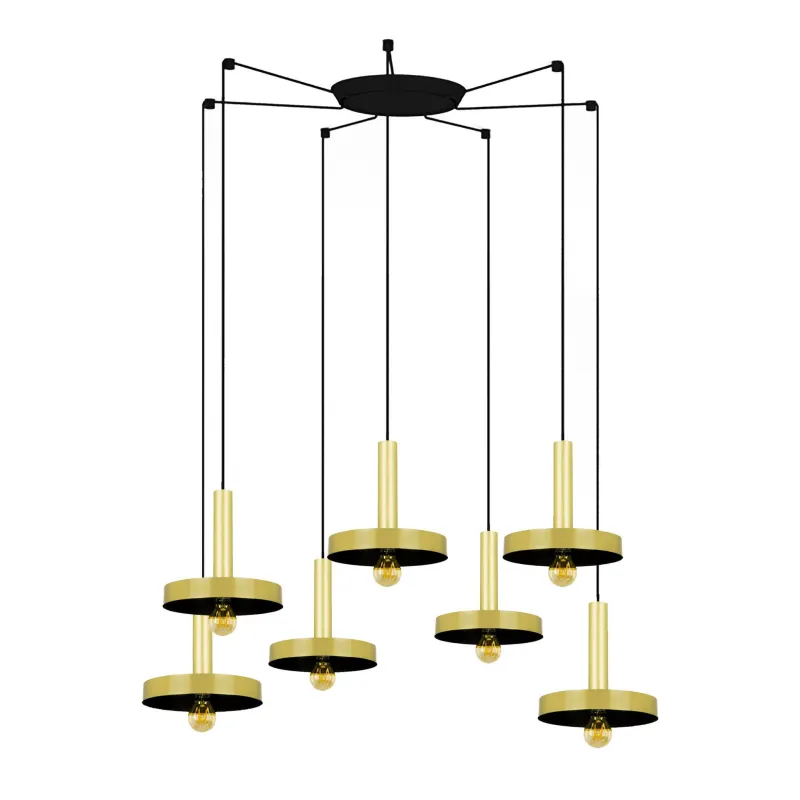 WHIZZ 7L Lampe suspension or/noire