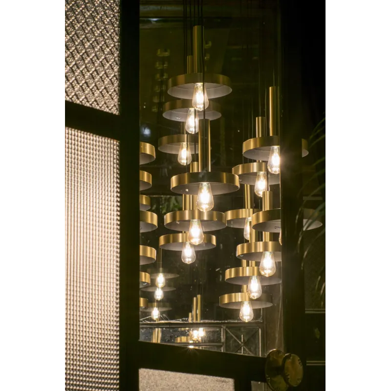 WHIZZ 7L Lampe suspension or/noire