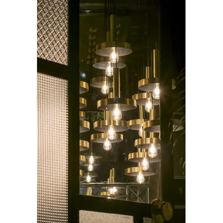 WHIZZ 7L Lampe suspension or/noire