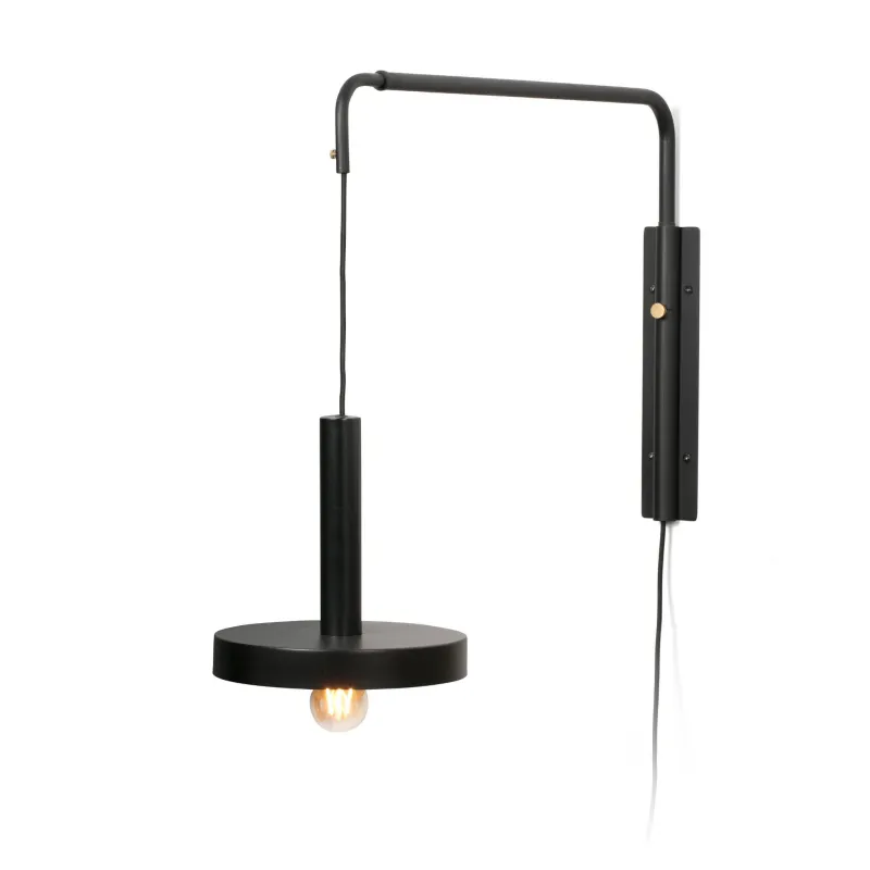 WHIZZ Lampe applique extensible noire et or satiné
