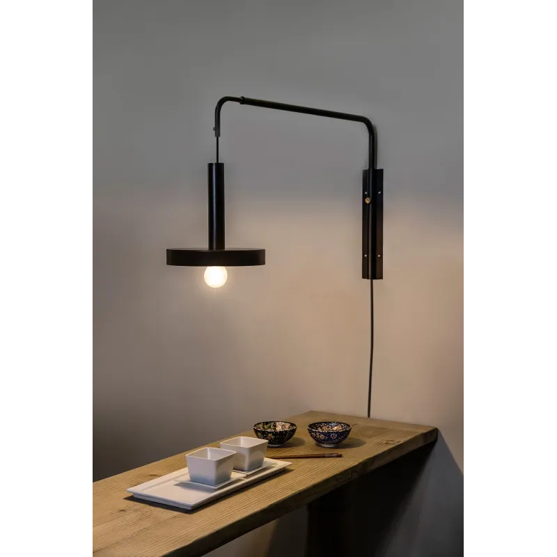WHIZZ Lampe applique extensible noire et or satiné