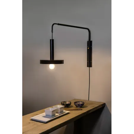 WHIZZ Lampe applique extensible noire et or satiné