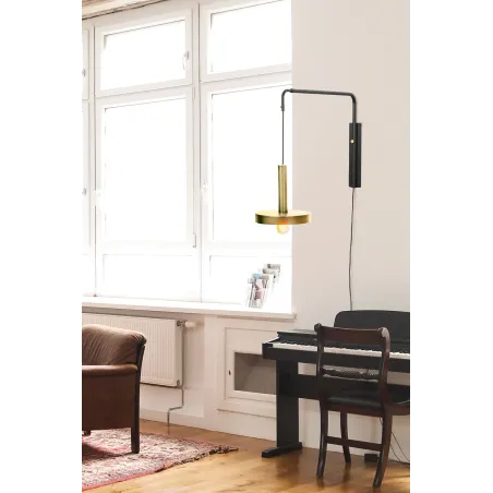 WHIZZ Lampe applique extensible or satiné et noire
