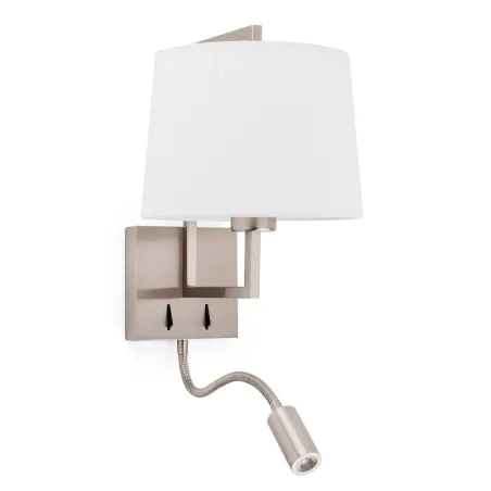FRAME Lampe applique nickel mat/blanc avec lecteur LED