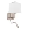 FRAME Lampe applique nickel mat/blanc avec lecteur LED