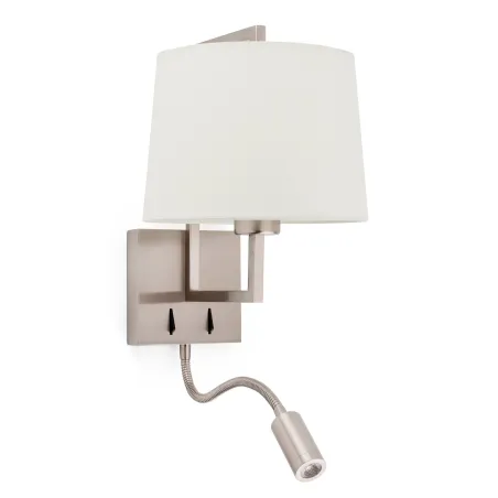 FRAME Lampe applique nickel mat/beige avec lecteur LED