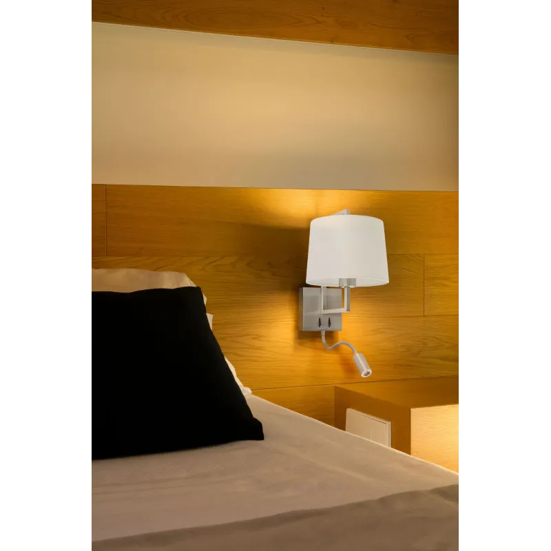 FRAME Lampe applique nickel mat/beige avec lecteur LED