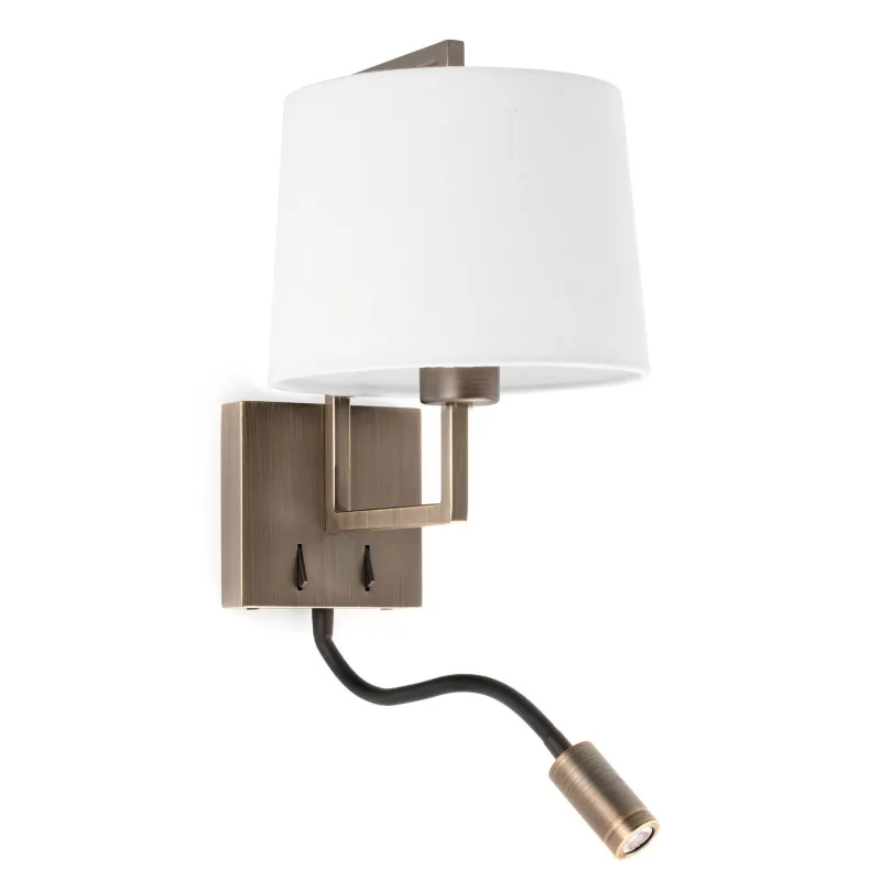 FRAME Lampe applique vieil or/blanc avec lecteur LED