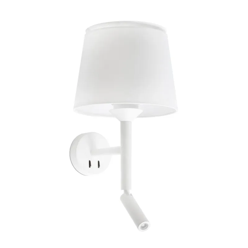 SAVOY Lampe applique avec lecteur blanc/blanc