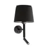 SAVOY Lampe applique avec lecteur noire/noire