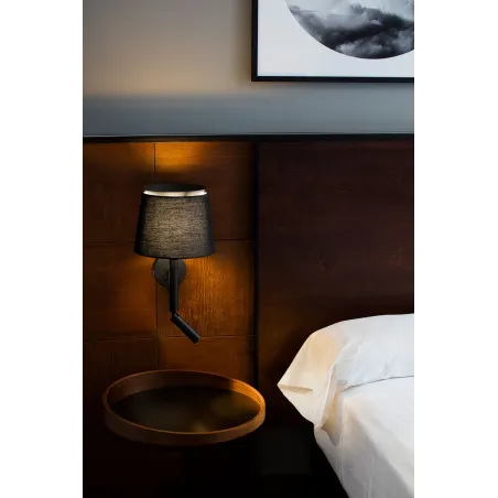 SAVOY Lampe applique avec lecteur noire/noire