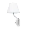 ETERNA Lampe applique avec lecteur droite chrome/blanc