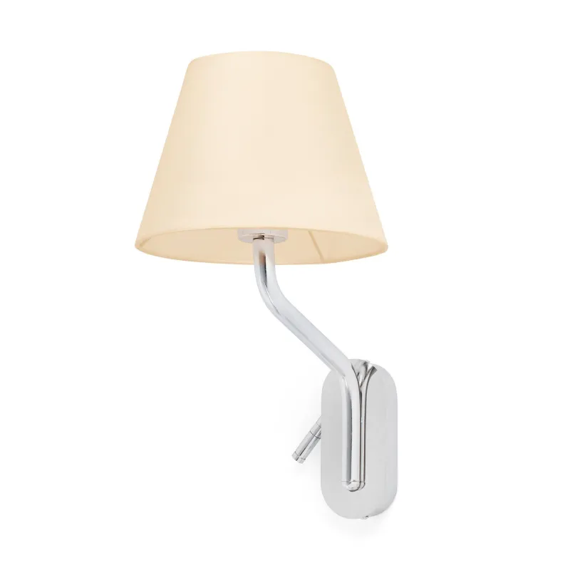 ETERNA Lampe applique avec lecteur droite chrome/beige