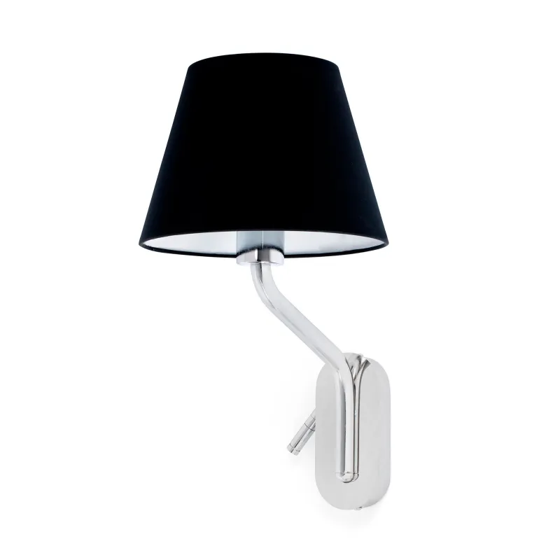 ETERNA Lampe applique avec lecteur droite chrome/noire