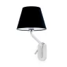 ETERNA Lampe applique avec lecteur droite chrome/noire
