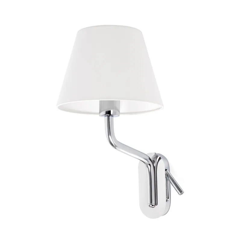 ETERNA Lampe applique avec lecteur gauche chrome/blanc