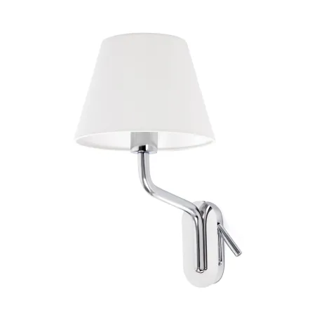 ETERNA Lampe applique avec lecteur gauche chrome/blanc