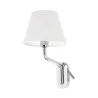 ETERNA Lampe applique avec lecteur gauche chrome/blanc