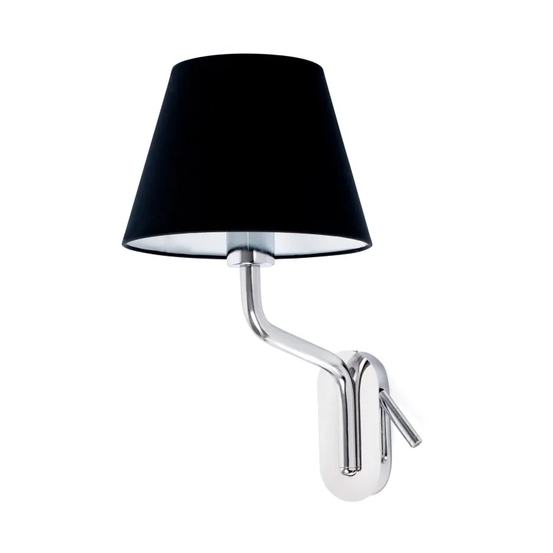 ETERNA Lampe applique avec lecteur gauche chrome/noire