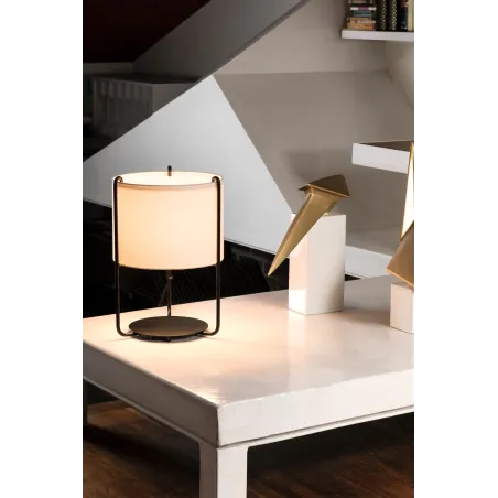 DRUM Lampe de table noire/beige