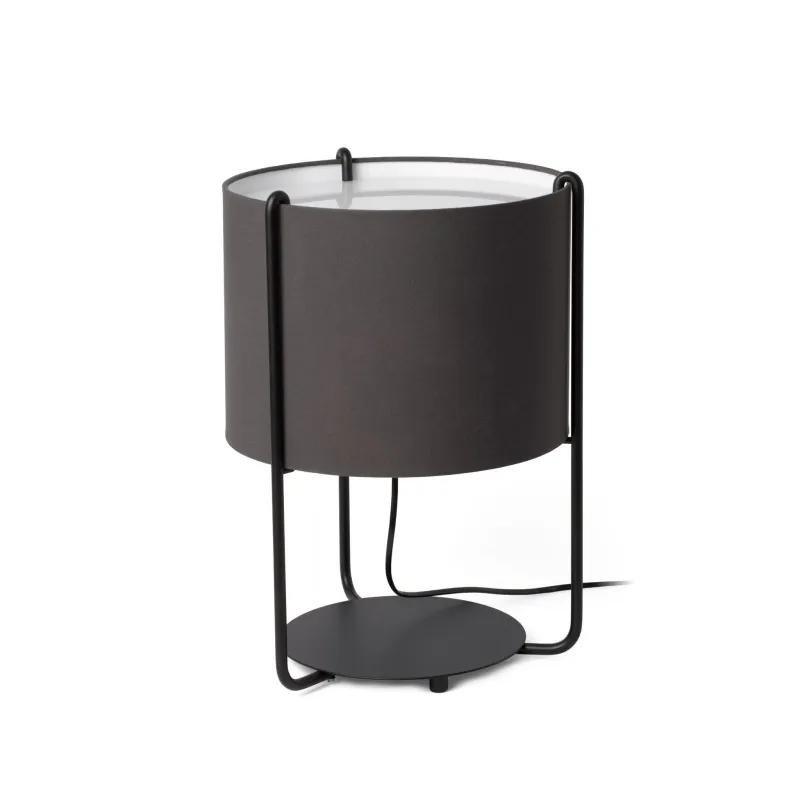 DRUM Lampe de table noire/gris