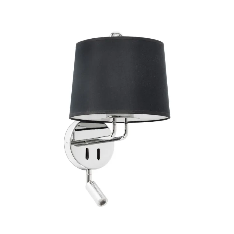 MONTREAL Lampe applique avec lecteur chrome/noire