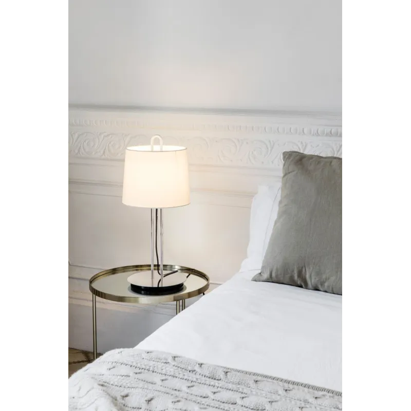 MONTREAL Lampe de table chrome/blanc