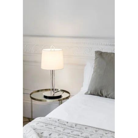 MONTREAL Lampe de table chrome/blanc