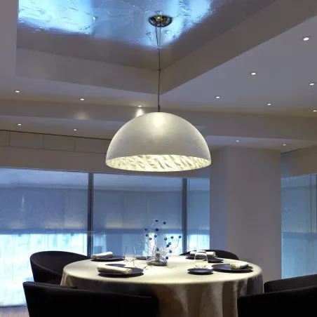 MAGMA Lampe suspension blanche et argent
