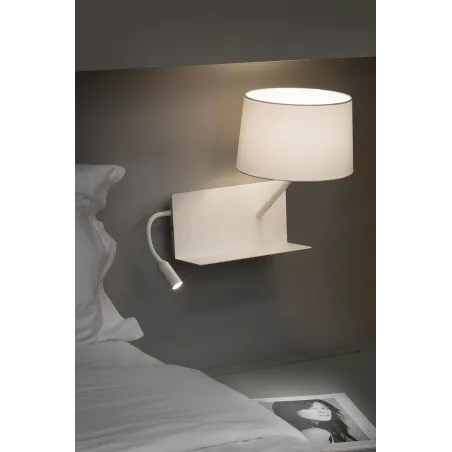 HANDY Lampe applique blanche avec lecteur LED droite