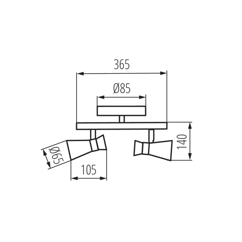 MILENO EL-2I B-AG Applique plafonnier 2 têtes