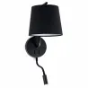 BERNI Lampe applique noire avec liseuse LED