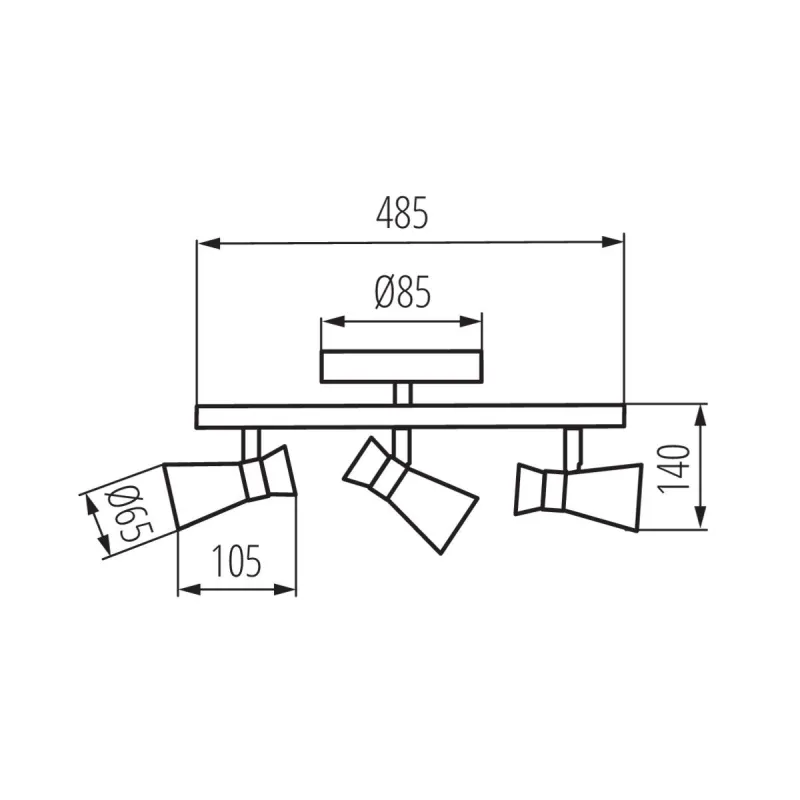 MILENO EL-3I B-AG Applique plafonnier 3 têtes