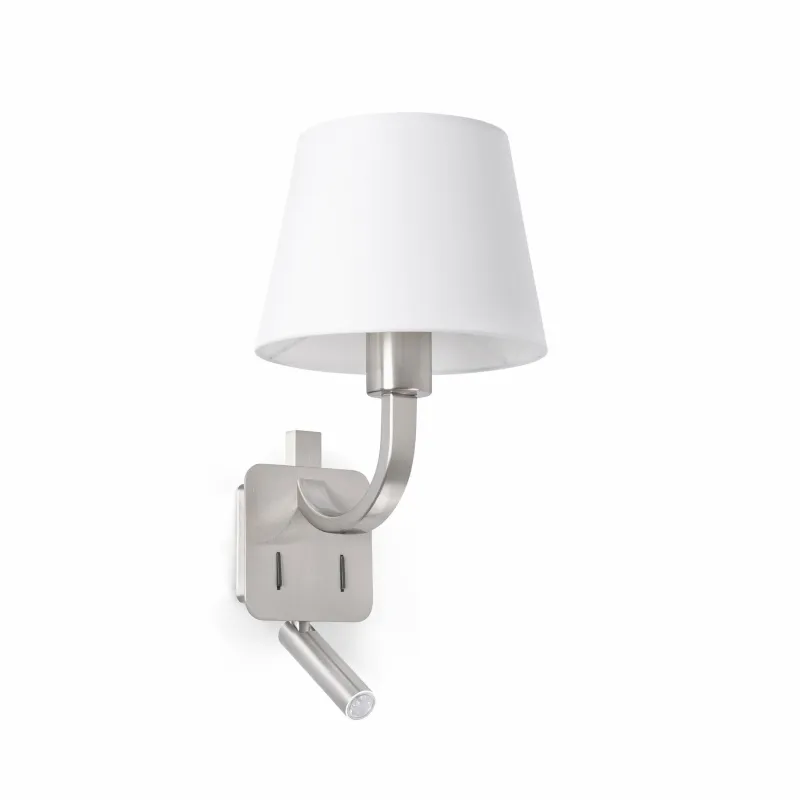 ESSENTIAL Lampe applique nickel mat avec lecteur LED