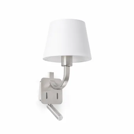 ESSENTIAL Lampe applique nickel mat avec lecteur LED