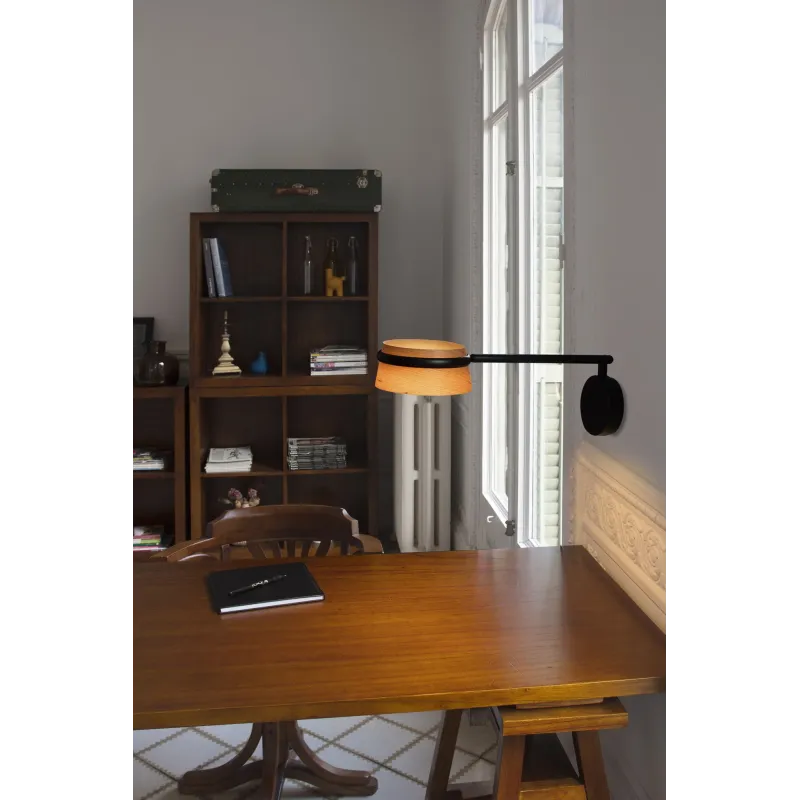 LOOP Lampe applique noire avec bras articulé