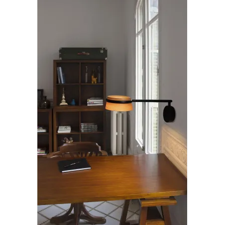 LOOP Lampe applique noire avec bras articulé