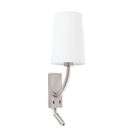 REM Lampe applique nickel mat/blanc avec lecteur LED