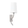 REM Lampe applique nickel mat/blanc avec lecteur LED